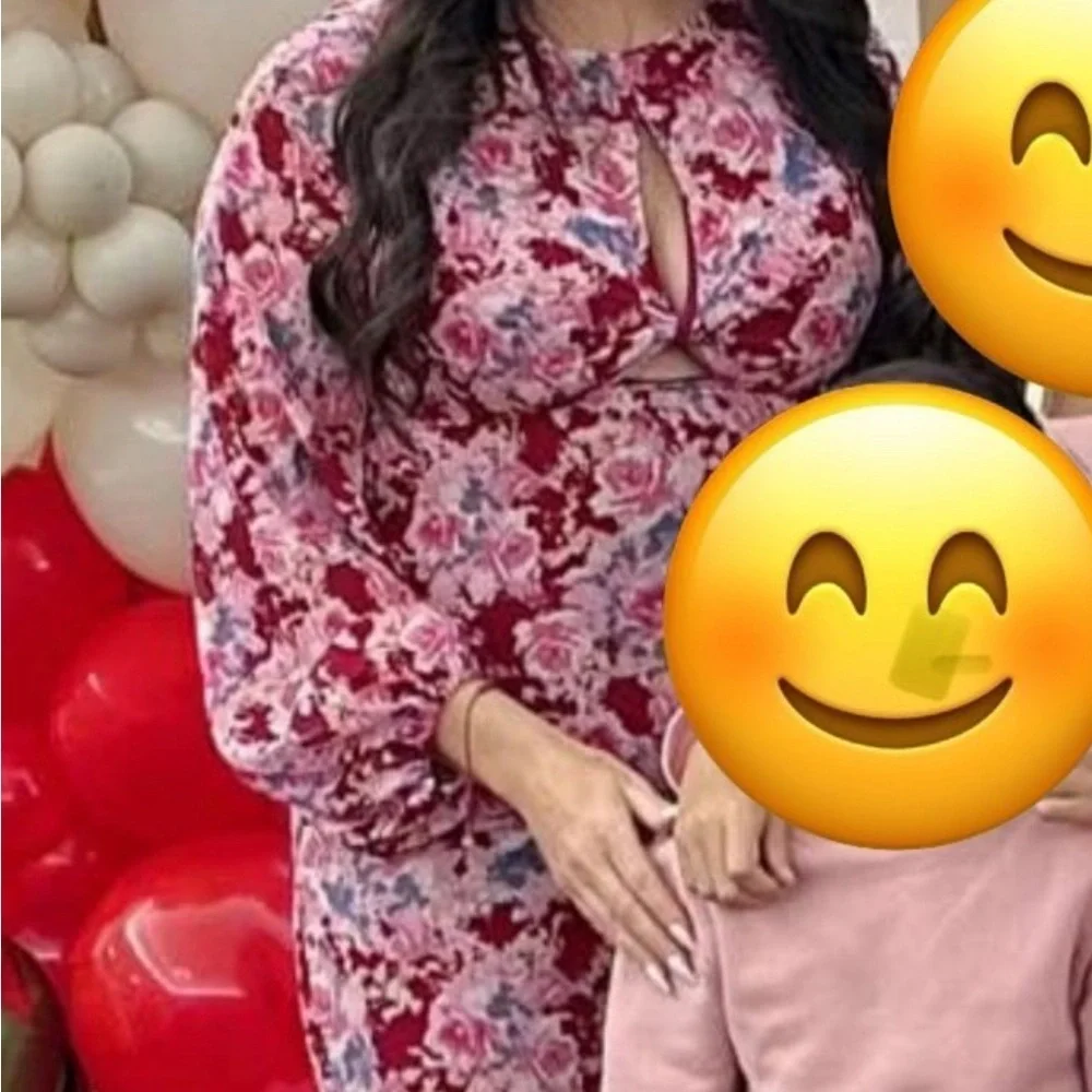 Lush Floral Maxi Dress in Pink and Red size medium - Picture 3 of 3